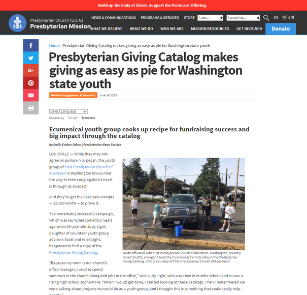 First Presbyterian Church of Aberdeen, WA Sunday Worship 10am